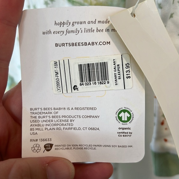 NWT Burt’s Bees Baby Pajamas - Picture 3 of 4
